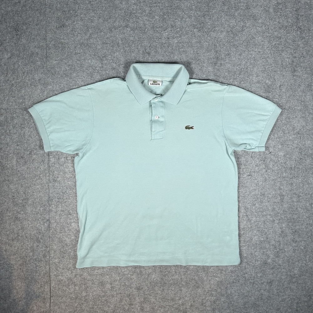 Vintage Lacoste Polo Shirt Mens Medium Mint Green Y2K Pique Short Sleeve Croc